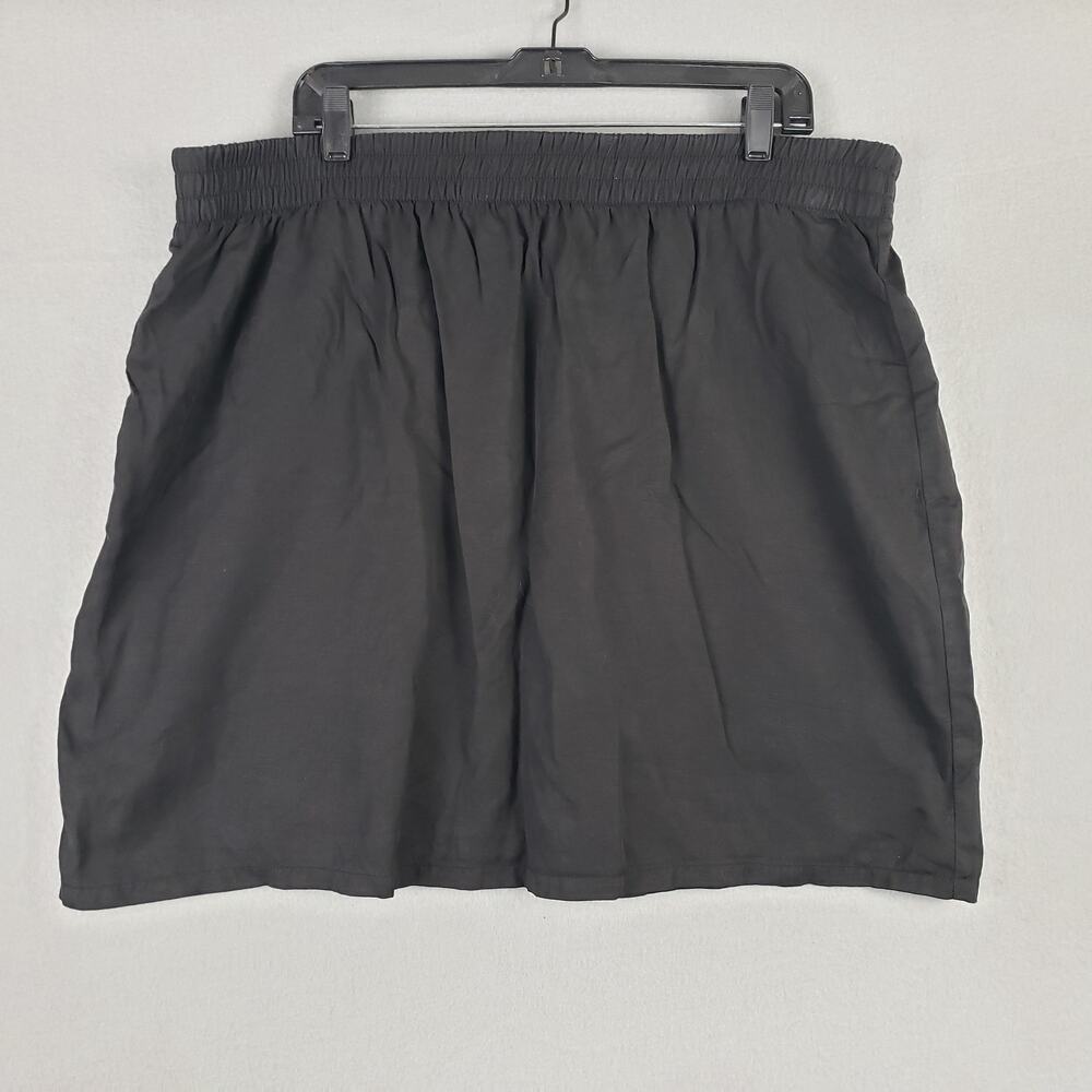 Torrid Women's Size 2X High Waist Pull On Mini Skirt Black Linen Casual Classic